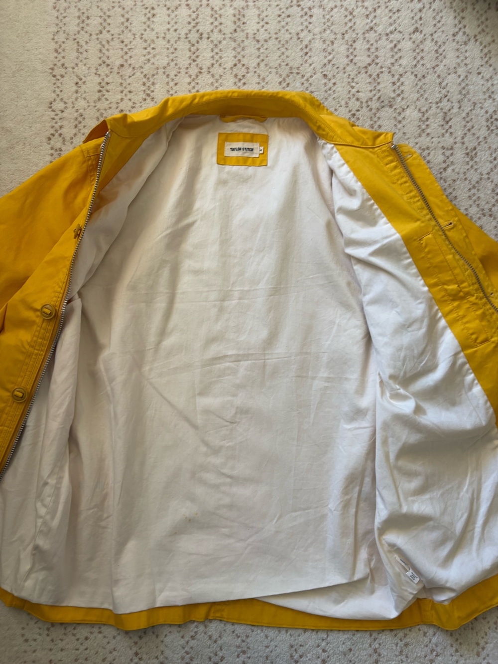 Taylor Stitch Watts Chore Utility Rugged Outdoor Waxed Jacket Canary Size 40/M - Picture 11 of 16